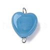 Acrylic Imitation Gemstone Style Heart Connector Charms PALLOY-JF03510-01-2