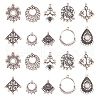 60Pcs 10 Styles Tibetan Style Alloy Cabochon Connector Settings TIBE-CJ0001-14-1