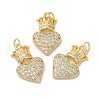 Brass Micro Pave Clear Cubic Zirconia Pendants KK-E068-VA301-2-3