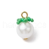 4Pcs 4 Colors Glass Pearl Pendants PALLOY-MZ00745-2