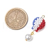 Glass Seed Beaded Hot Air Balloon Pendants PALLOY-MZ00640-2