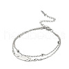 Feather 201 Stainless Steel Link Double Layer Anklets for Women FS-WGD6197-03-1