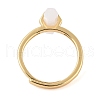 Double Pointed Hexagonal Prism Natural Moonstone Adjustable Rings for Women RJEW-G327-01G-02-3