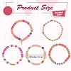 5Pcs 5 Style Handmade Polymer Clay Beads Stretch Bracelets Sets BJEW-SZ0001-77A-2