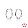 Anti-Tarnish Rhodium Plated Platinum 925 Sterling Silver Hoop Earrings DU0168-4-1