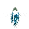 Wire Wrapped Natural Green Aventurine Chip Teardrop with Tree of Life Wind Chime HJEW-K067-09P-04-1
