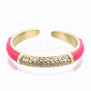 Brass Micro Pave Clear Cubic Zirconia Cuff Rings RJEW-S045-066-NR-3