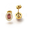 Ion Plating(IP) 304 Stainless Steel Stud Earrings EJEW-H018-01G-05-1