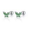 925 Sterling Silver Clear Cubic Zirconia Butterfly Stud Earrings DC8274-7-1