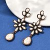 Alloy Synthetic Turquoise Dangle Stud Earrings EJEW-U053-06R-2
