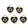 Light Gold Plated Alloy Enamel Pendants ENAM-R136-30-16-1