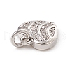 Brass Micro Pave Clear Cubic Zirconia Heart Charms ZIRC-F132-58P-3