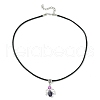 Angel Shape Alloy with Glass Pendant Necklaces NJEW-JN04560-01-4