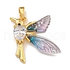 Brass Glass Rhinestone Pendants KK-U035-30G-2