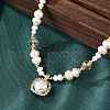 Mother's Day Jewellery Pearl Pendant Necklaces NJEW-P325-02G-2