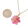 7Pcs 7 Colors Flower Handmade Glass Seed Beaded Pendant Necklaces NJEW-MZ00096-5