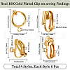 Beebeecraft 24Pcs 4 Style Brass & 304 Stainless Steel Clip-on Hoop Earring Findings KK-BBC0012-54-2
