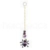 Halloween Theme Spider & Skull Dyed Synthetic Turquoise & Glass Seed Beads Pendant Decorations HJEW-MZ00282-06-2