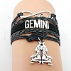 12 Constellations PU Leather Multi-strand Bracelets WG5E0D3-06-1