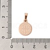 Flat Round with San Benito & Word 304 Stainless Steel Charms STAS-I036-03RG-3