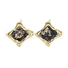 304 Stainless Steel Pave Natural Obsidian Pendants STAS-V003-04G-02-1