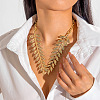 Alloy Leaf Pendant Bib Necklaces for Women FS-WGEE4D6-04-1