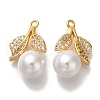 Brass Micro Pave Cubic Zirconia Pendants KK-B107-10G-1