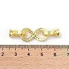 Rack Plating Brass Micro Pave Cubic Zirconia Fold Over Clasps KK-K377-12G-4