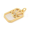 Rack Plating Brass Pave Clear Cubic Zirconia Pendants KK-Z048-02G-2