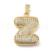 Brass Micro Pave Cubic Zirconia Pendants KK-E061-03G-26-1