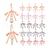 30Pcs 10 Styles Wooden Beaded Pendant Decorations HJEW-AB00736-8