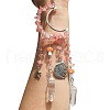 Wire Wrapped Cherry Quartz Glass Chips & Metal Moon Hanging Ornaments PW-WGBC7C4-08-1