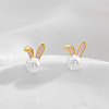 Rabbit Alloy Enamel Stud Earrings FS-WG556BD-01-3