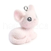 Animal Theme Flocky Resin Pendants RESI-M051-01A-3
