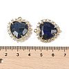 Natural Mixed Gemstone Faceted Heart Pendants G-I382-03G-4