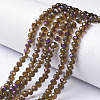 Electroplate Transparent Glass Beads Strands EGLA-A034-T6mm-F-2