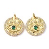Brass Clear and Green Cubic Zirconia  Pendants ZIRC-C024-30G-1