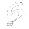 3 Pcs 201 Stainless Steel Crystal Stone Cage Pendant Necklaces NJEW-JN04749-4