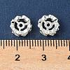 Brass Micro Pave Clear Cubic Zirconia Wheel Beads KK-A253-03S-2