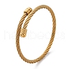304 Stainless Steel Torque Bangles for Women BJEW-G584-18G-4