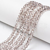 Electroplate Transparent Glass Beads Strands EGLA-A034-T6mm-E09-1