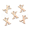 Ion Plating(IP) 304 Stainless Steel Alphabet Charms STAS-H122-X-RG-2