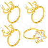 4Pcs Adjustable Brass Finger Ring Components KK-NB0002-57-1