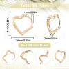 SUNNYCLUE 10 Pairs Brass Hoop Earrings for Women EJEW-SC0001-63A-2