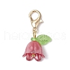 Flower Acrylic & Plastic Imitation Pearl Beads Pendant Decorations HJEW-JM03231-02-3