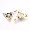 Brass Micro Pave Clear Cubic Zirconia Pendants for Women KK-T070-90A-04-2