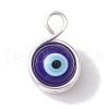 Copper Wire Warpped Handmade Lampwork Pendants PALLOY-JF02671-02-3