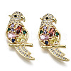 Hollow Brass Micro Pave Colorful Cubic Zirconia Pendants ZIRC-S067-086-NF-1