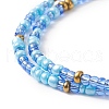 Glass Seed Beaded Two Loops Wrap Bracelet for Women BJEW-JB09216-3