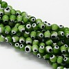 Handmade Evil Eye Lampwork Round Bead Strands LAMP-L055-6mm-11-1